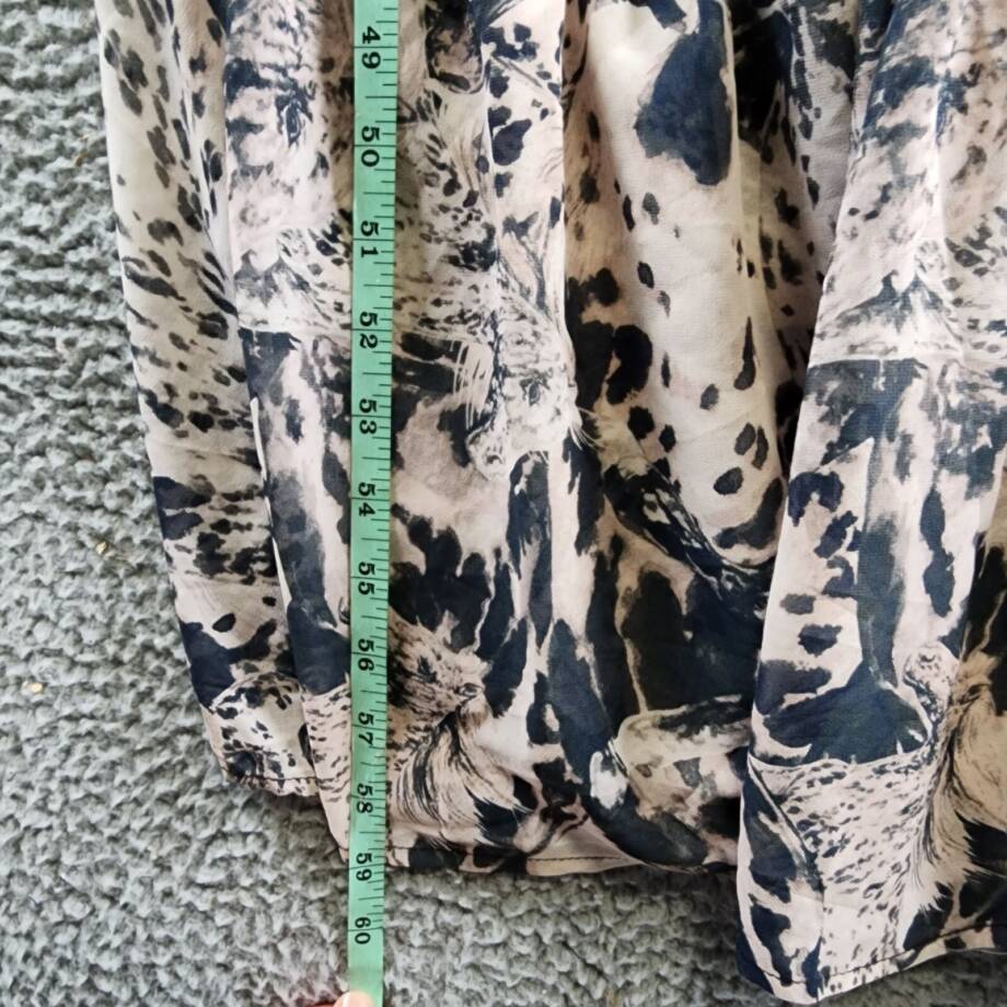 Avec Les Filles Tiered Printed Maxi Dress Women's 14 Wild Horses Square Neck L/S