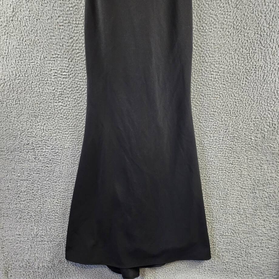 AQUA Scuba Crepe Illusion Boning Sheath Dress Women's Black Square Neck Back 0