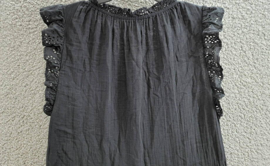 Velvet by Graham & Spencer Grace Ruffle Sleeve Mini Dress Women's S Black S/S