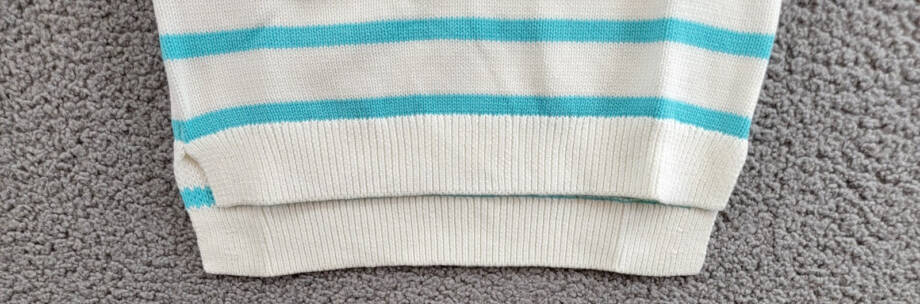 Kule The Gio Tank Top Women's XS White/Aqua Scoop Neck Stripe Pullover