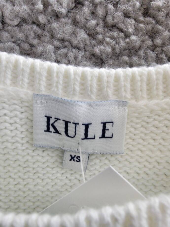 Kule The Gio Tank Top Women's XS White/Aqua Scoop Neck Stripe Pullover