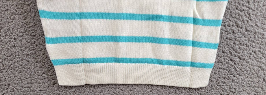 Kule The Gio Tank Top Women's XS White/Aqua Scoop Neck Stripe Pullover