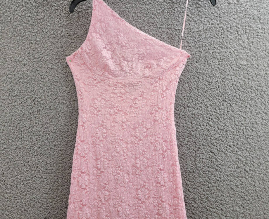 Bardot Albie Knit Maxi Dress Women's 4 Candy Pink One Shoulder Back Zip Closure