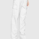 Rebecca Minkoff Stevie Relaxed Cargo Pants Women's 28 White Button Zip Closure