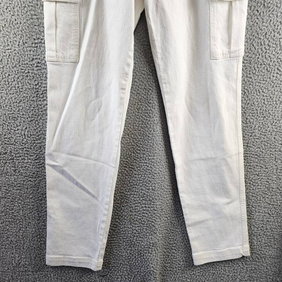 Rebecca Minkoff Stevie Relaxed Cargo Pants Women's 28 White Button Zip Closure