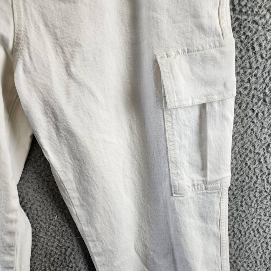 Rebecca Minkoff Stevie Relaxed Cargo Pants Women's 28 White Button Zip Closure