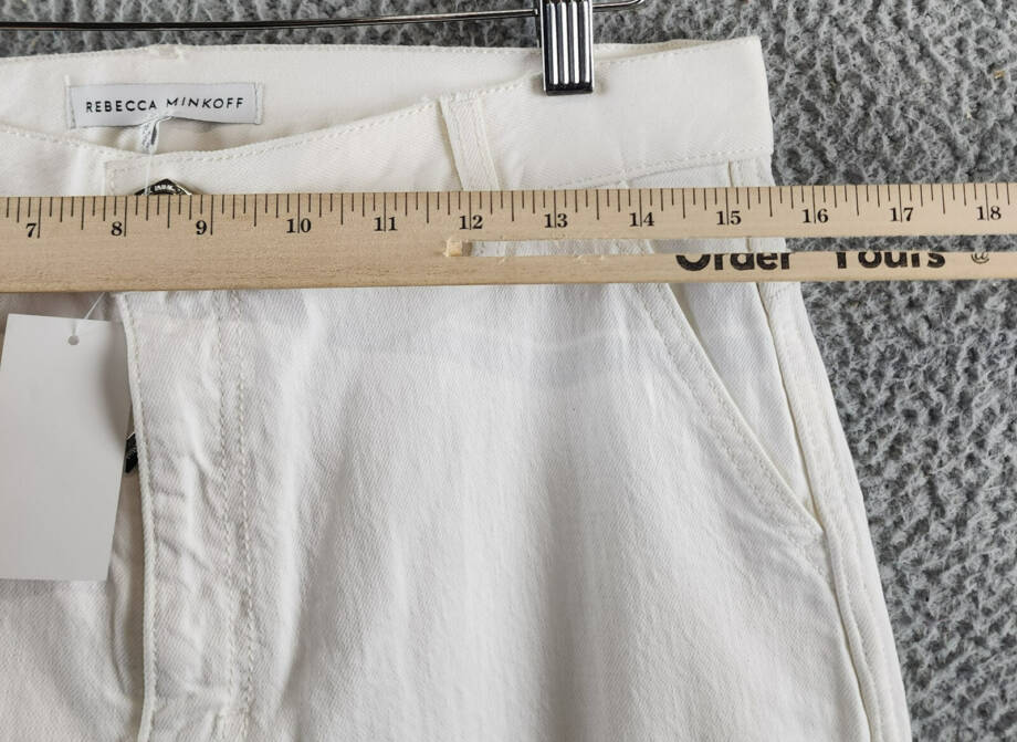 Rebecca Minkoff Stevie Relaxed Cargo Pants Women's 28 White Button Zip Closure