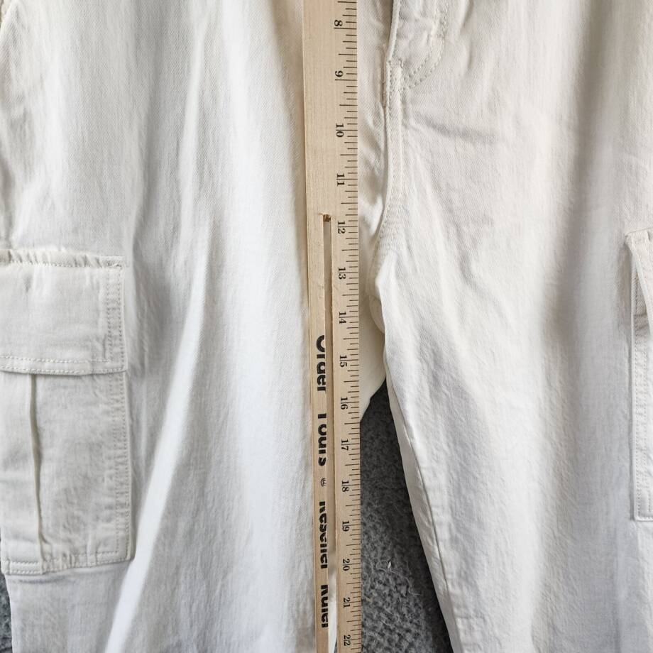 Rebecca Minkoff Stevie Relaxed Cargo Pants Women's 28 White Button Zip Closure