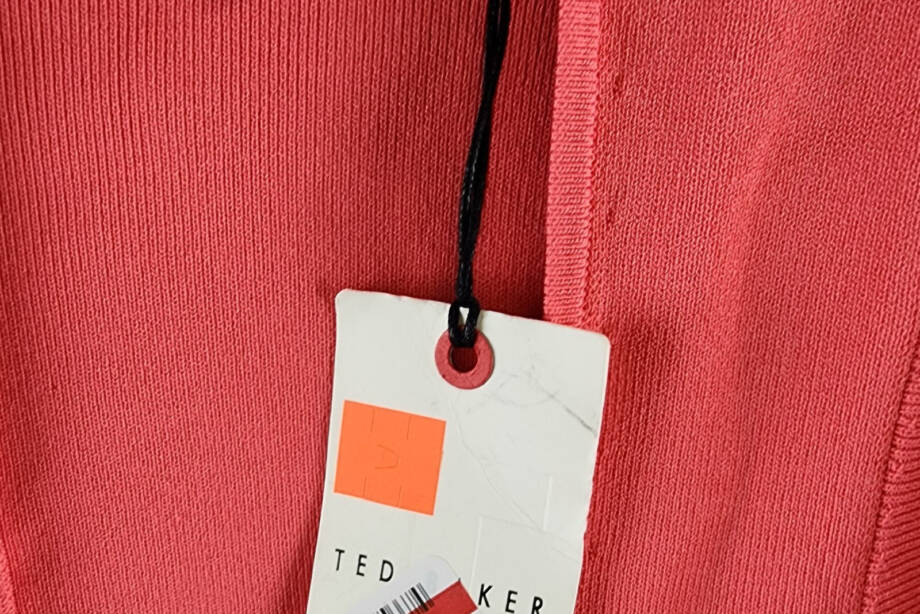 Ted Baker Havliy Puff Sleeve Skater Dress Women's 4 Coral Square Neck Back Zip