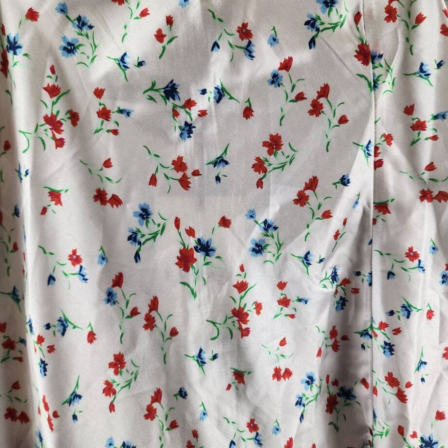 Bardot Annie Floral Midi Skirt Women's 4 White Multi Front Slit Side Zip Closure