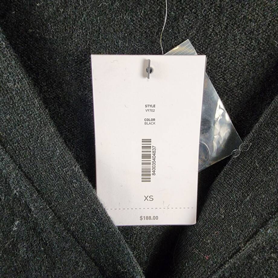 C by Bloomingdale's Cashmere Grandfather Cardigan Women's XS Black Long Sleeve