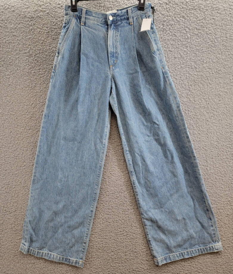 AGOLDE Ellis Trouser Jeans Women's 24 Baffle Wide Leg High Rise Zip/Button