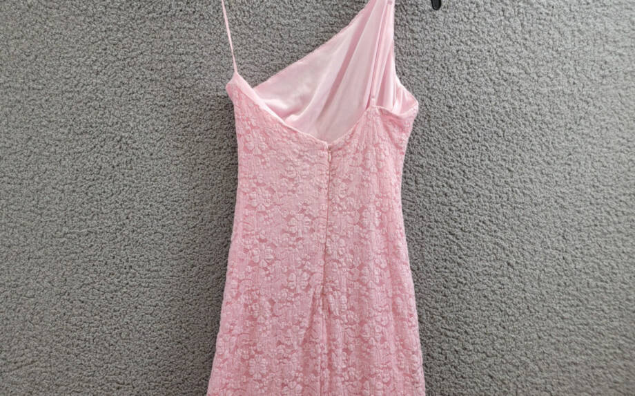 Bardot Albie Knit Maxi Dress Women's 4 Candy Pink One Shoulder Back Zip Closure