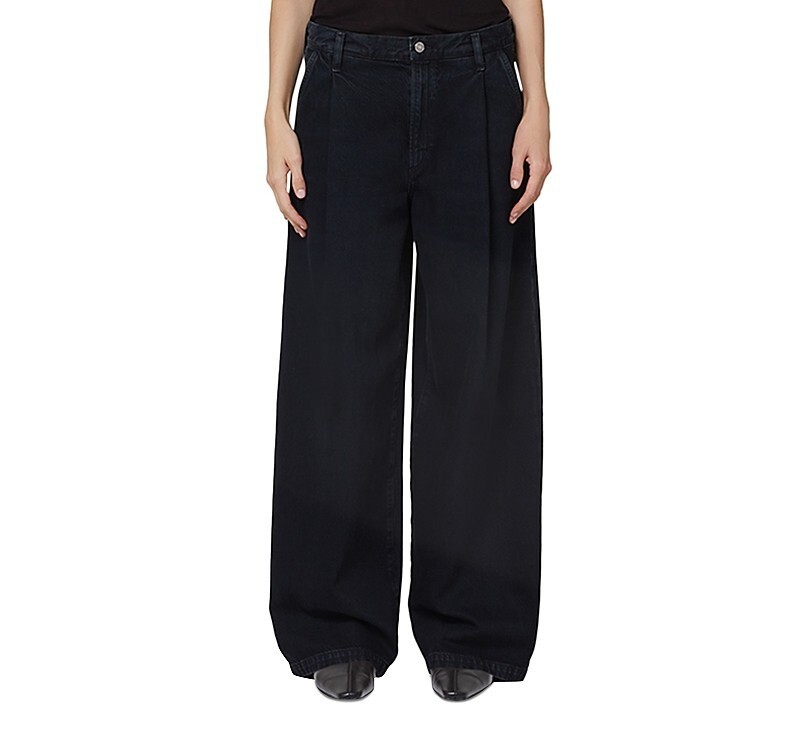 AGOLDE Ellis Wide Leg Jeans Women's 25 Crushed High Rise Zip/Button Closure