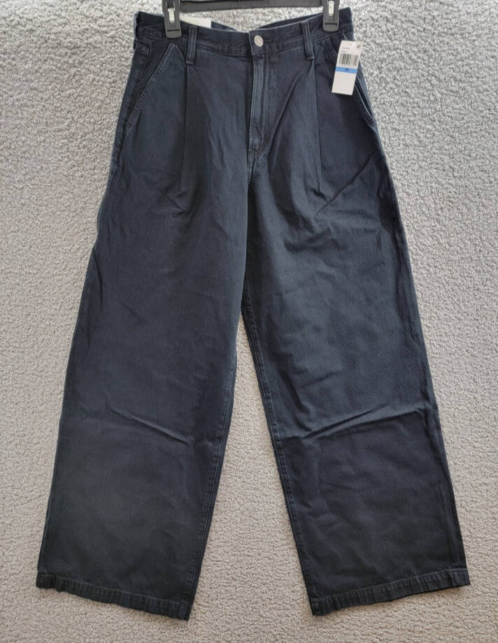 AGOLDE Ellis Wide Leg Jeans Women's 25 Crushed High Rise Zip/Button Closure