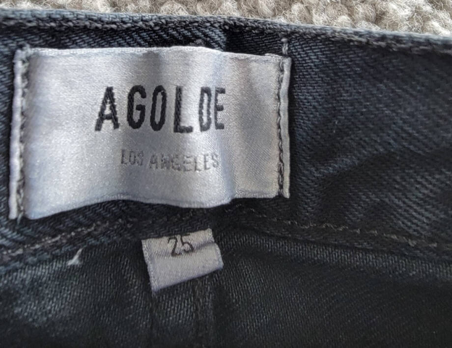 AGOLDE Ellis Wide Leg Jeans Women's 25 Crushed High Rise Zip/Button Closure