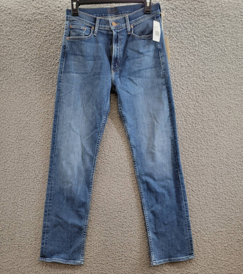 Mother The High Rise Rider Flood Jeans Women's 28 Right On Zip/Button Closure