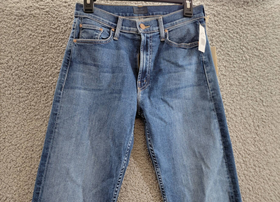 Mother The High Rise Rider Flood Jeans Women's 28 Right On Zip/Button Closure
