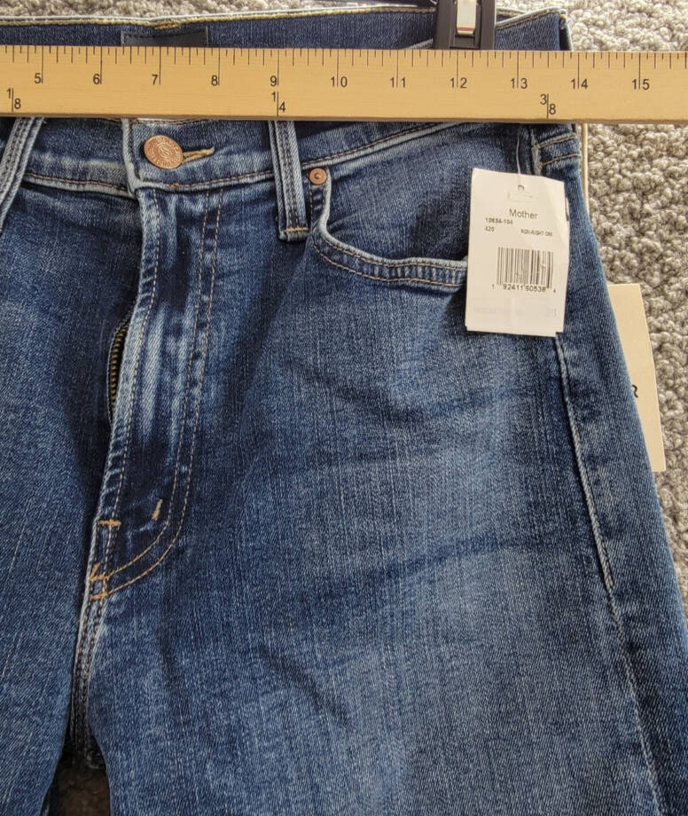 Mother The High Rise Rider Flood Jeans Women's 28 Right On Zip/Button Closure