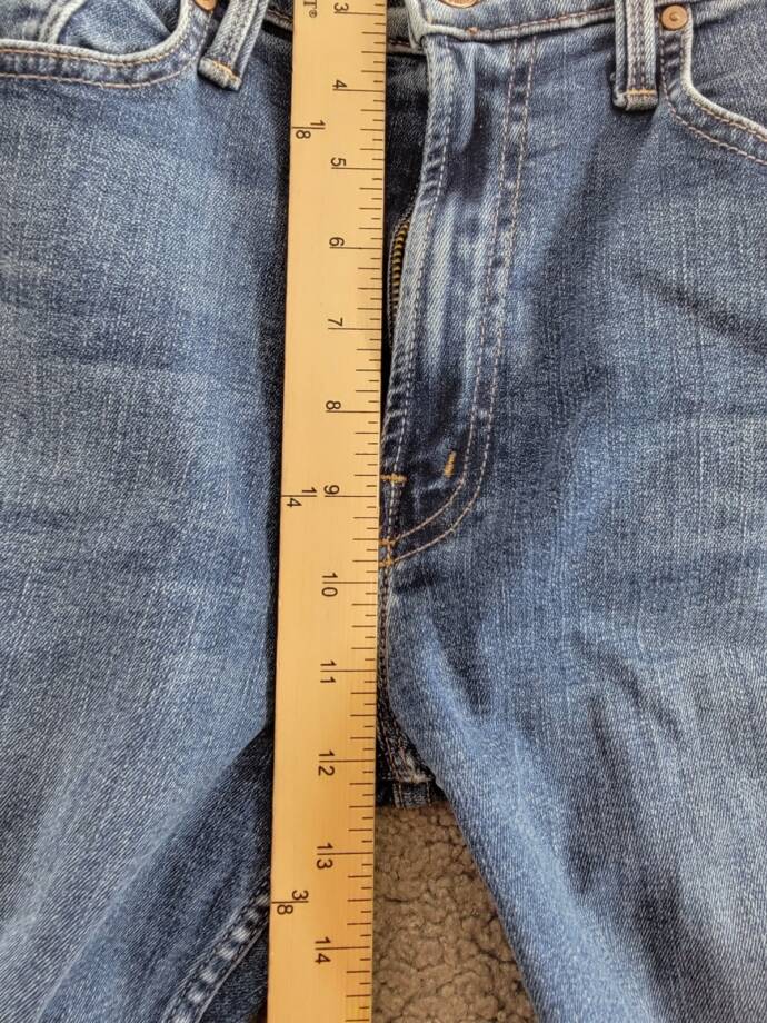 Mother The High Rise Rider Flood Jeans Women's 28 Right On Zip/Button Closure