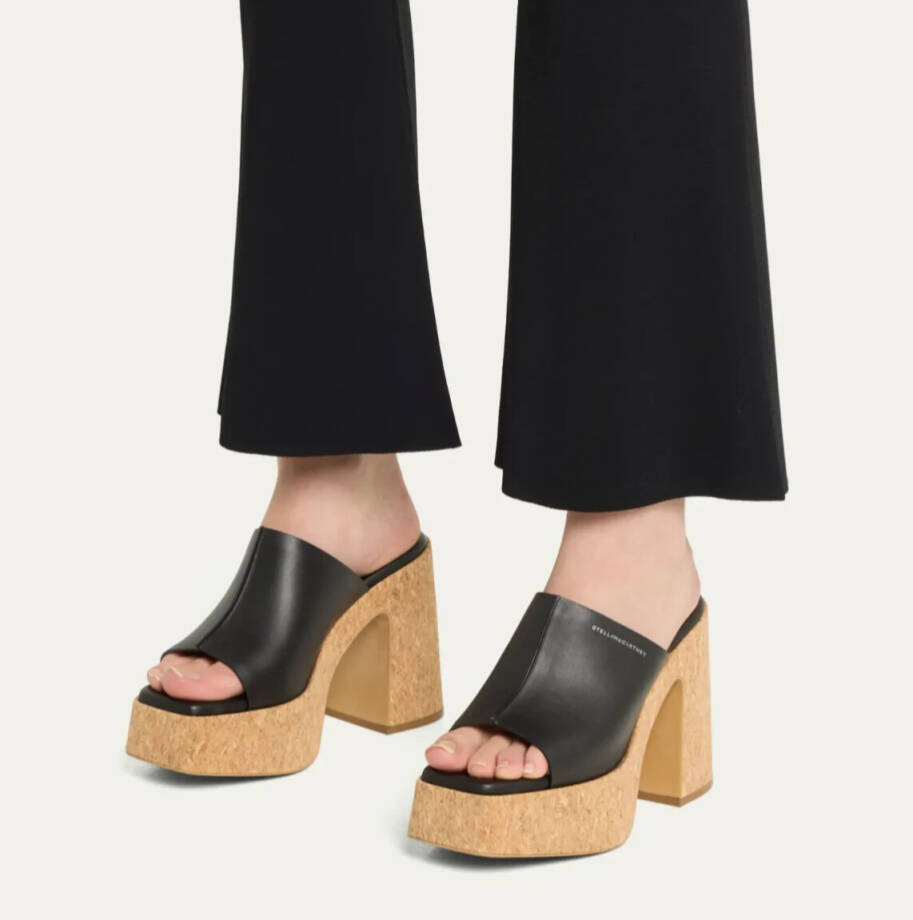 Stella McCartney Skyla Alter Eco Platform Slide Sandals Women 39 Black Slip On