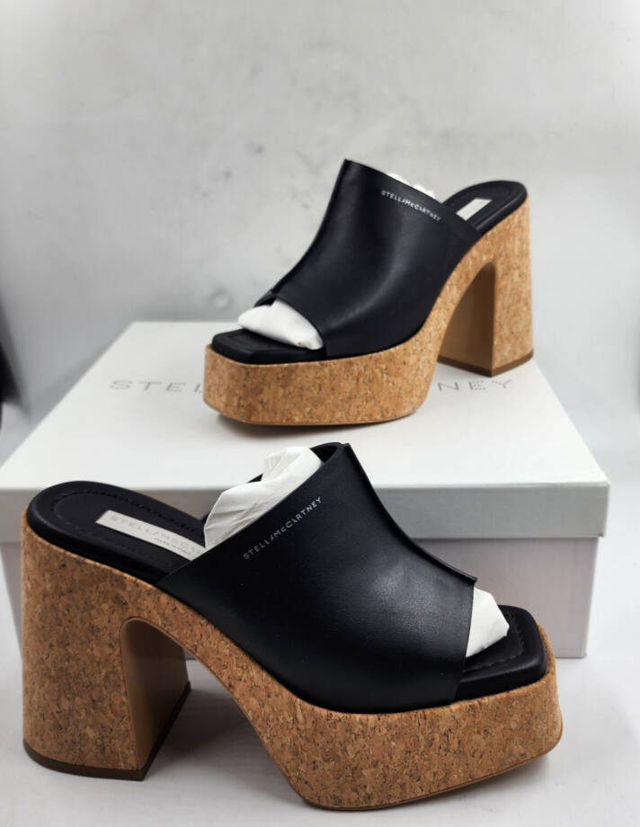 Stella McCartney Skyla Alter Eco Platform Slide Sandals Women 39 Black Slip On