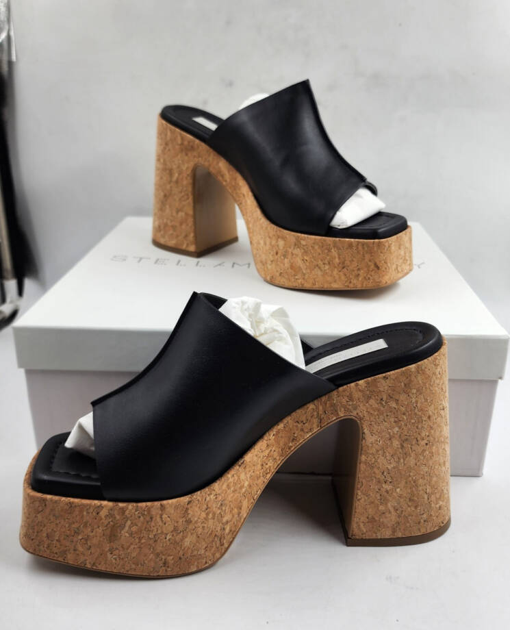 Stella McCartney Skyla Alter Eco Platform Slide Sandals Women 39 Black Slip On