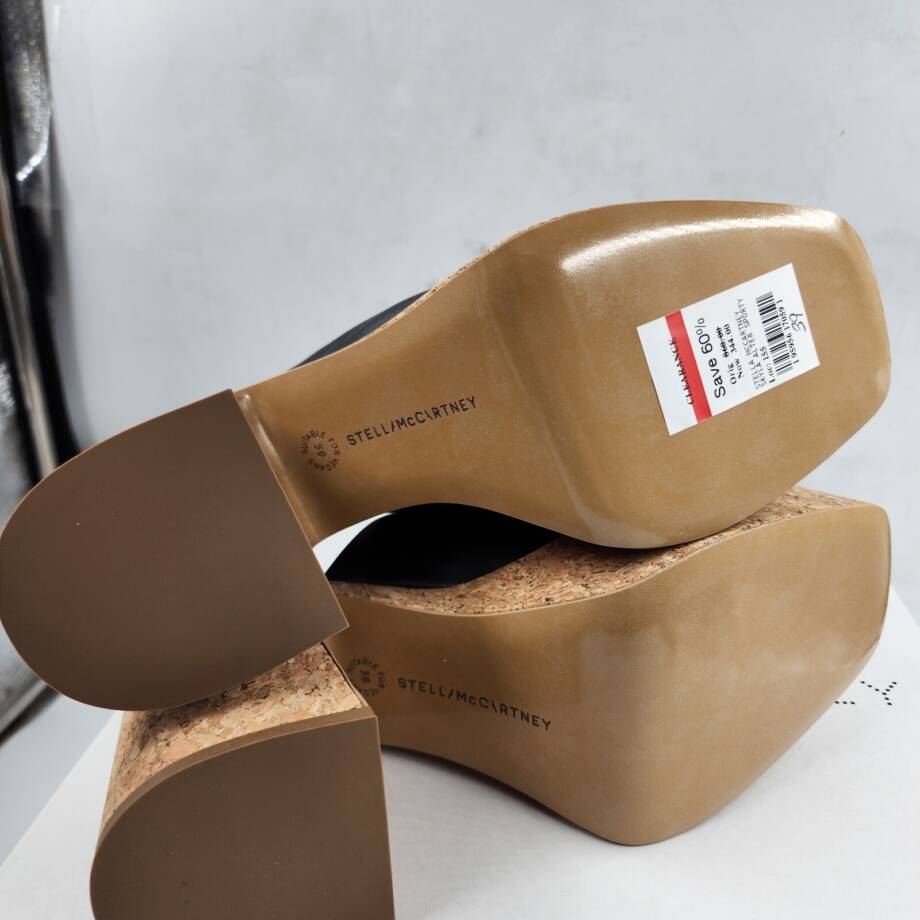 Stella McCartney Skyla Alter Eco Platform Slide Sandals Women 39 Black Slip On
