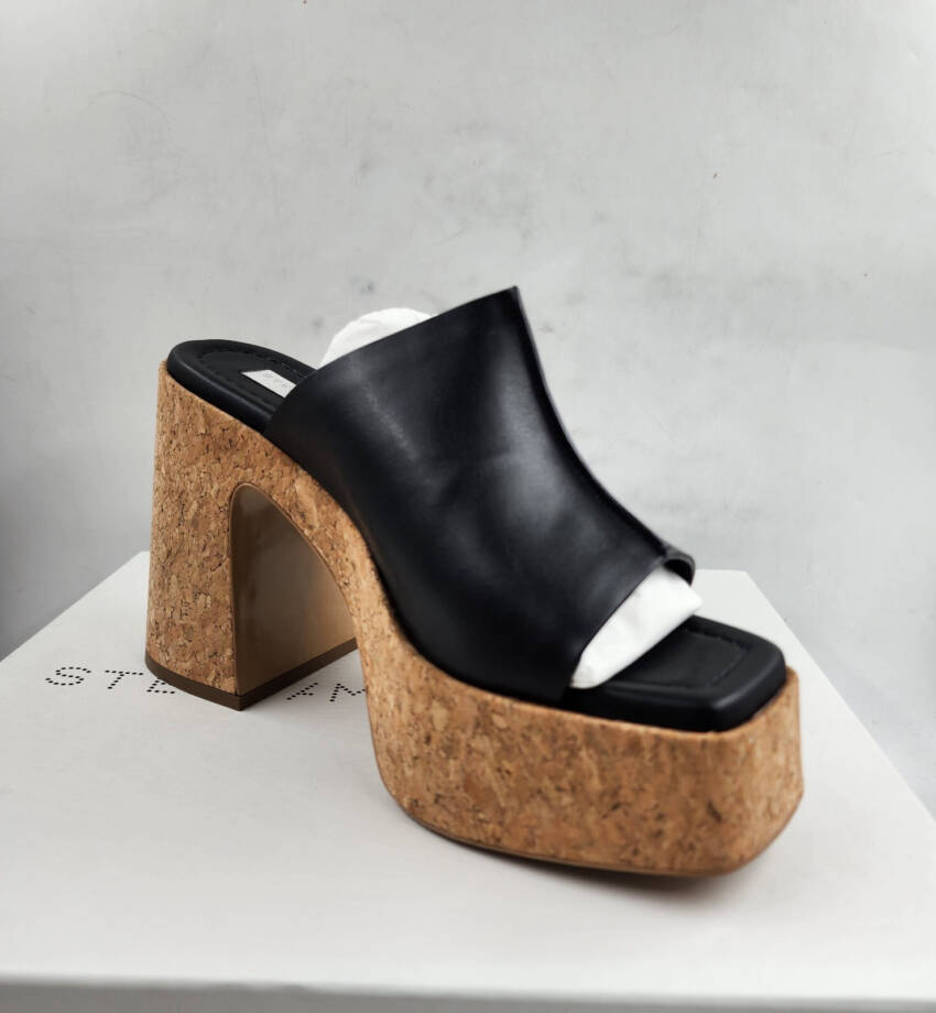 Stella McCartney Skyla Alter Eco Platform Slide Sandals Women 39 Black Slip On