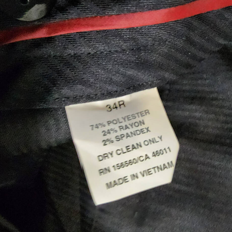 Ben Sherman Stretch Dress Pants Men's 34R Black Side Pockets Zip Hook & Bar