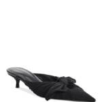 Balenciaga Knife Knot Heeled Mules Women's 35 Black Slip On Pointed Toe