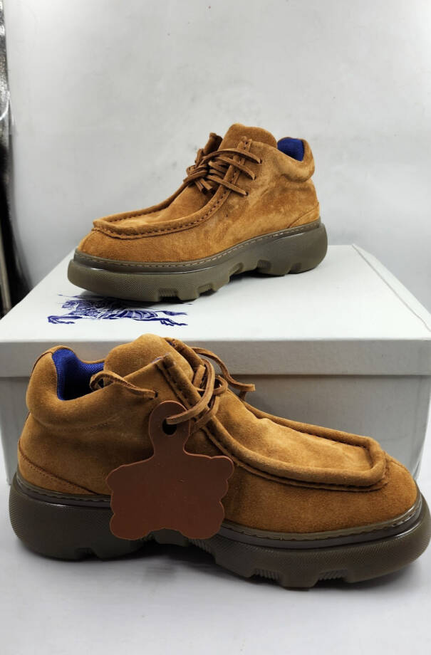 Burberry Nubuck Creeper Lace Up Mid Shoes Men's 42/9 US Segale Round Toe