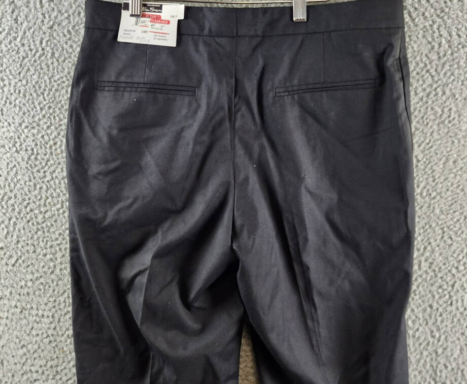 Ben Sherman Stretch Dress Pants Men's 34R Black Side Pockets Zip Hook & Bar