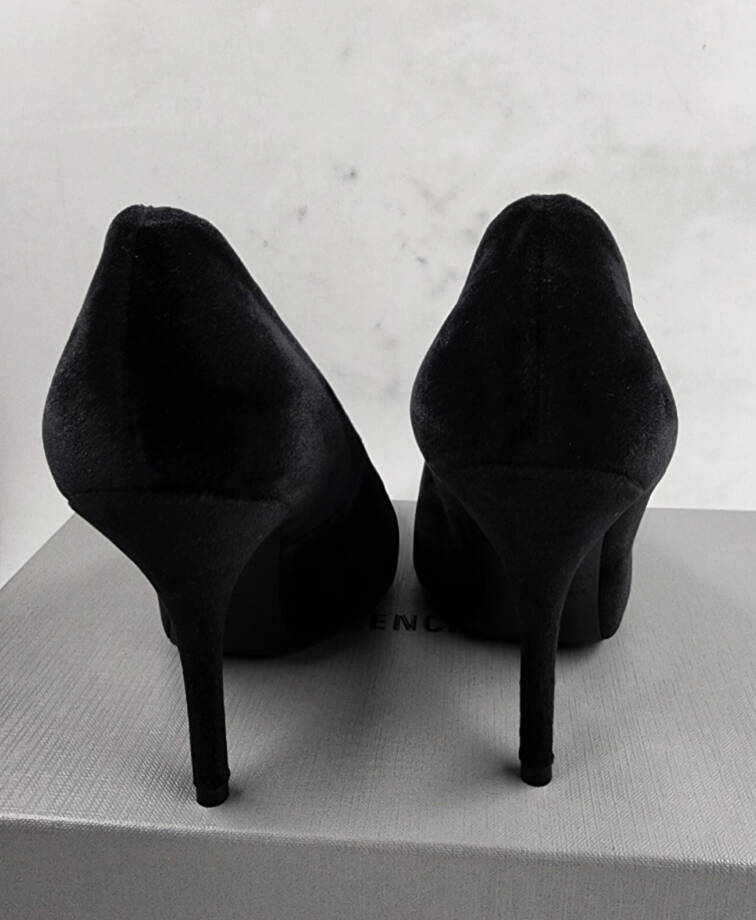 Balenciaga Stiletto Heel Knife Pointed Toe Pumps Women's 37 Black Slip On