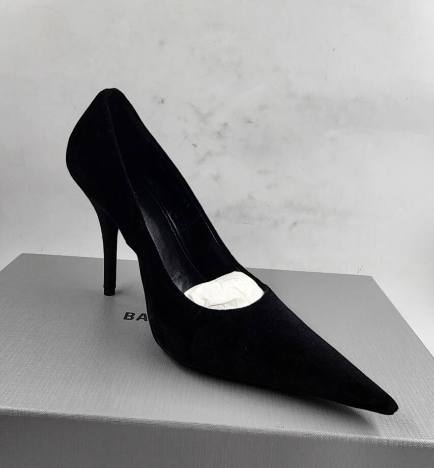 Balenciaga Stiletto Heel Knife Pointed Toe Pumps Women's 37 Black Slip On