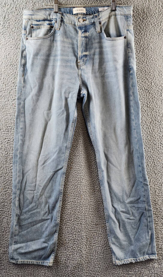 FRAME Straight-Leg Jeans Men's 34 North Sea Belt Loops Zip Fly Button Closure~