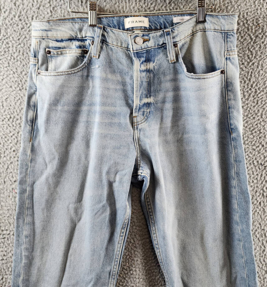 FRAME Straight-Leg Jeans Men's 34 North Sea Belt Loops Zip Fly Button Closure~