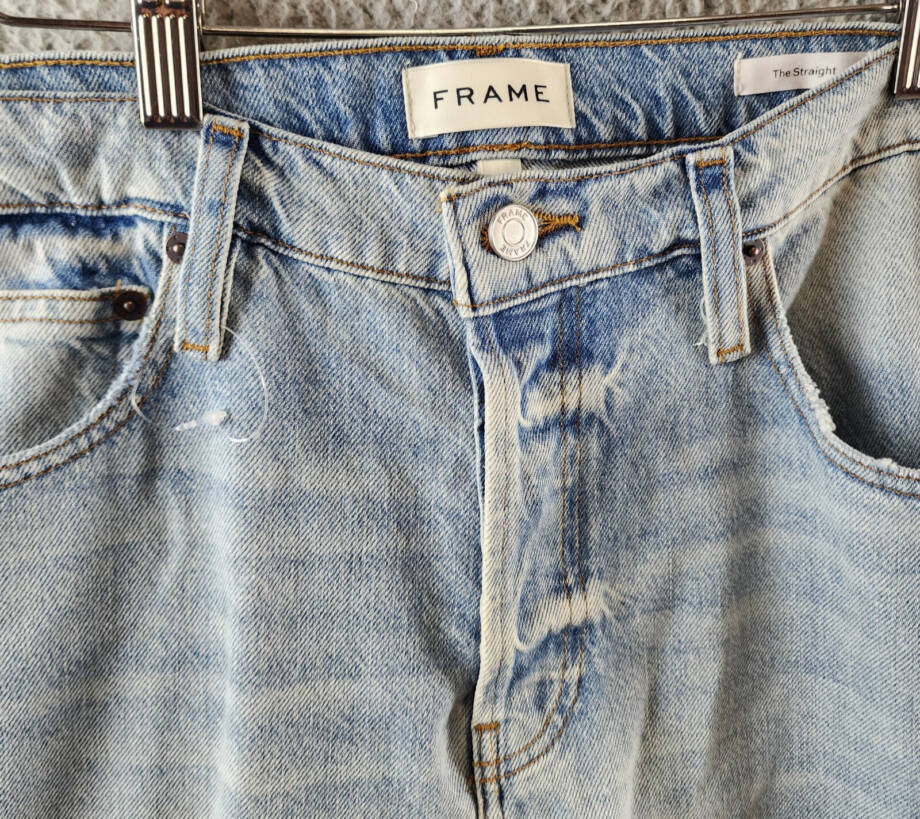 FRAME Straight-Leg Jeans Men's 34 North Sea Belt Loops Zip Fly Button Closure~