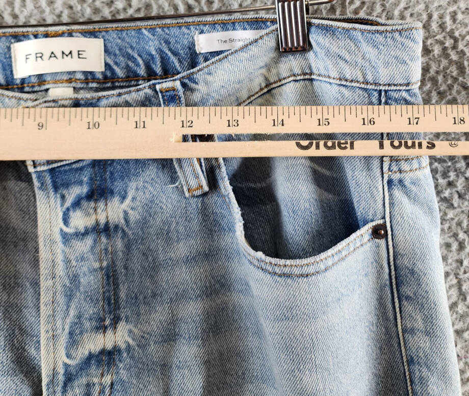 FRAME Straight-Leg Jeans Men's 34 North Sea Belt Loops Zip Fly Button Closure~