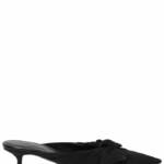 Balenciaga 40mm Knife Nylon Knot Heeled Mules Women's 37 Black Slip-On