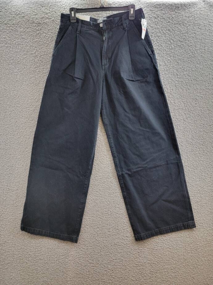 AGOLDE Ellis Wide Leg Jeans Women's 26 Crushed High Rise Zip/Button Closure