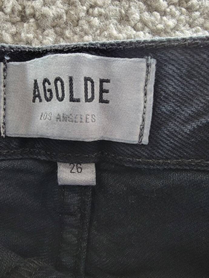 AGOLDE Ellis Wide Leg Jeans Women's 26 Crushed High Rise Zip/Button Closure