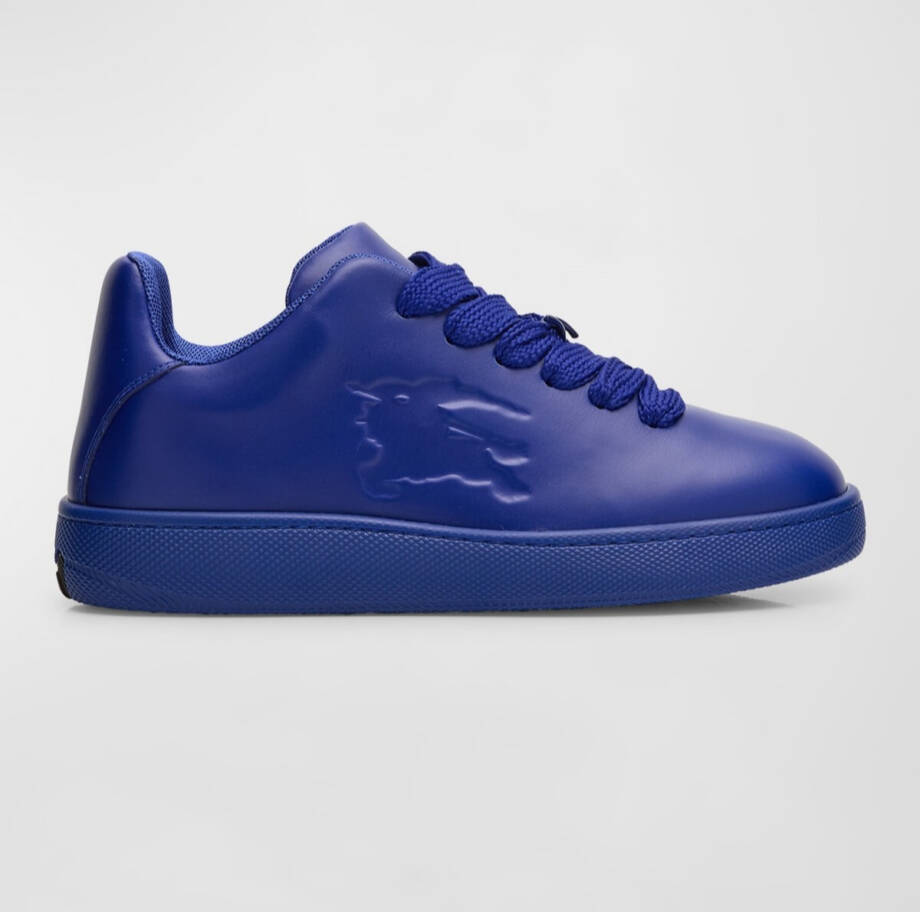 Burberry Leather Box Low-Top Sneakers Men's 44 Knight Lace Up Closure
