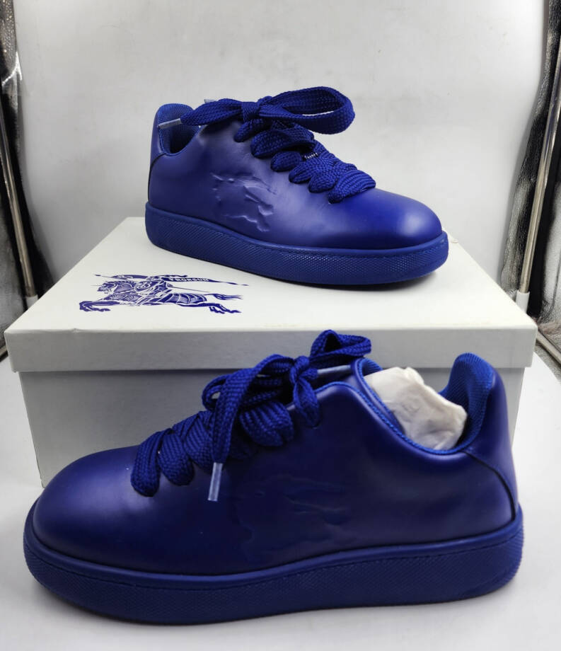 Burberry Leather Box Low-Top Sneakers Men's 44 Knight Lace Up Closure