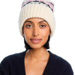 rag & bone Leigh Fair Isle Knitted Beanie Women's Ivory Multi Wool Blend