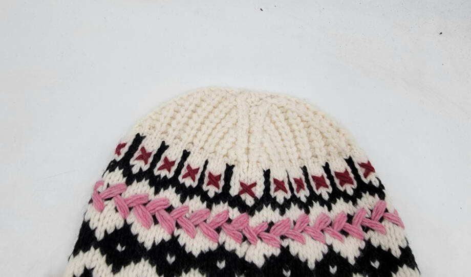 rag & bone Leigh Fair Isle Knitted Beanie Women's Ivory Multi Wool Blend