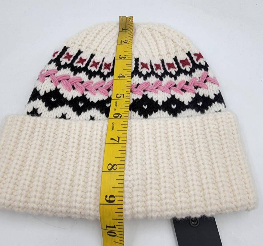 rag & bone Leigh Fair Isle Knitted Beanie Women's Ivory Multi Wool Blend