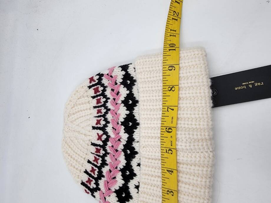 rag & bone Leigh Fair Isle Knitted Beanie Women's Ivory Multi Wool Blend