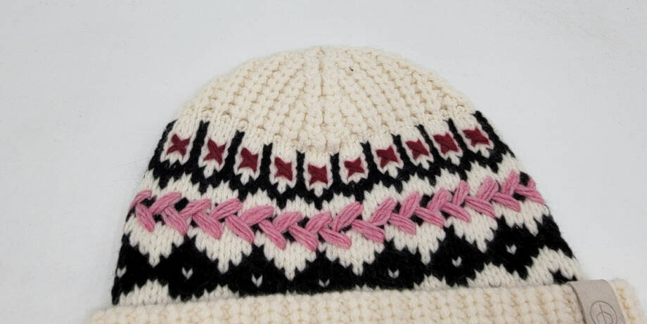 rag & bone Leigh Fair Isle Knitted Beanie Women's Ivory Multi Wool Blend