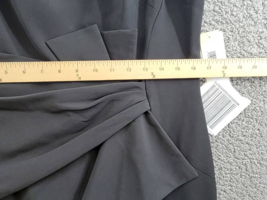 Eliza J Sleeveless Cascading-Ruffle Gown Women's 14 Black Boat Neck Back Zip